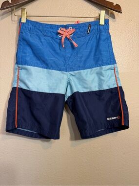Gerry Weber Boys S 7/8 Blue Colorblock Swim Trunks - Light Blue